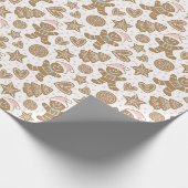 Niedliches Weihnachtsgebäck Man Pattern Geschenkpapier (Ecke)