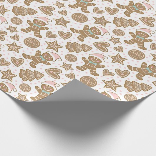 Niedliches Weihnachtsgebäck Man Pattern Geschenkpapier (Ecke)