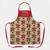 Niedliches Weihnachtsgebäck Mann Kekse Backen Crew Schürze (Vorderseite)