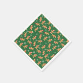 Niedliches Weihnachtsgebäck Männer auf Grün Serviette (Ecke)