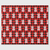 Niedliches Weihnachtsgebäck mit Buffalo Kariertes  Geschenkpapier (Flach)