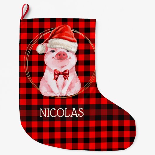 Niedliches Weihnachtsgebäck mit Buffalo Kariertes Großer Weihnachtsstrumpf (Vorderseite)