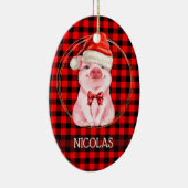 Niedliches Weihnachtsgebäck mit Buffalo Kariertes  Keramik Ornament (Rechts)