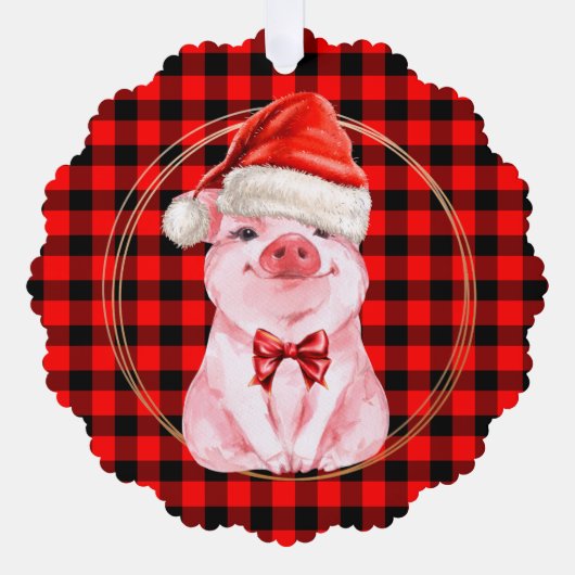 Niedliches Weihnachtsgebäck mit Buffalo Kariertes Ornament Karte (Vorderseite)