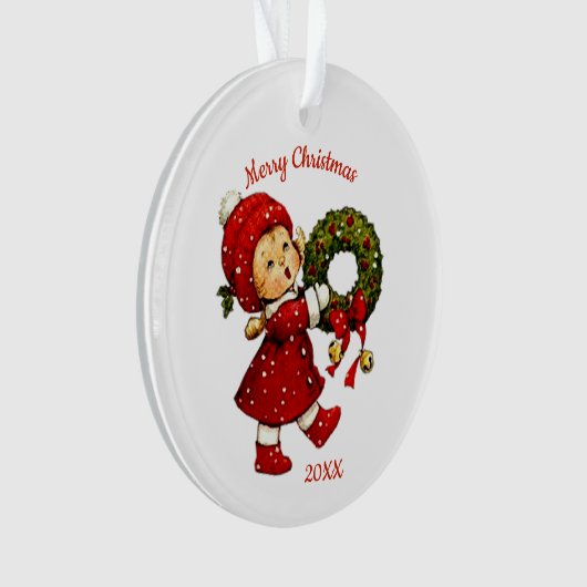 Niedliches Weihnachtsgebäck mit Wreath-Akrylorschm Ornament (Vorderseite)