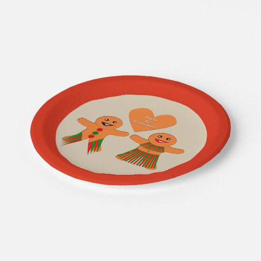 Niedliches Weihnachtsgebäck Pappteller (Schrägansicht)