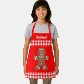 Niedliches Weihnachtsgebäck Red Gingham Name Schürze (Insitu)