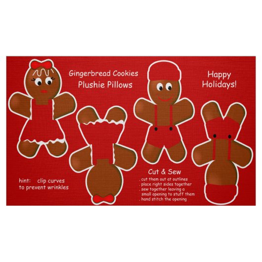 Niedliches Weihnachtsgebäck Stoff (Fat Quarter (45,7 x 55,9 cm))