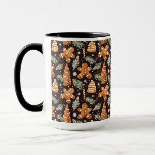 Niedliches Weihnachtsgebäck und Baummuster Tasse