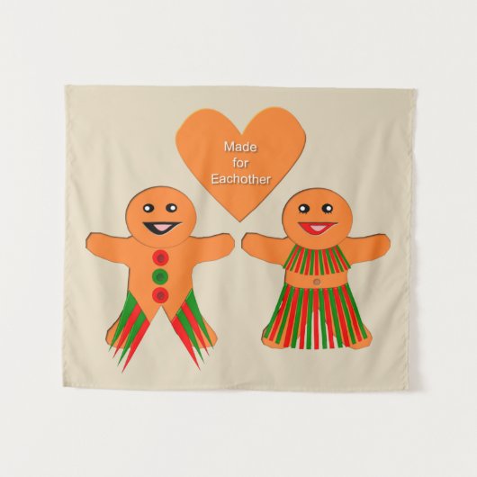 Niedliches Weihnachtsgebäck Wandteppich (Vorderseite (Horizontal))