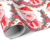 Niedliches Weihnachtsgebäck Weiß & Rot Funny Funny Geschenkpapier (Rolleneckpunkt)