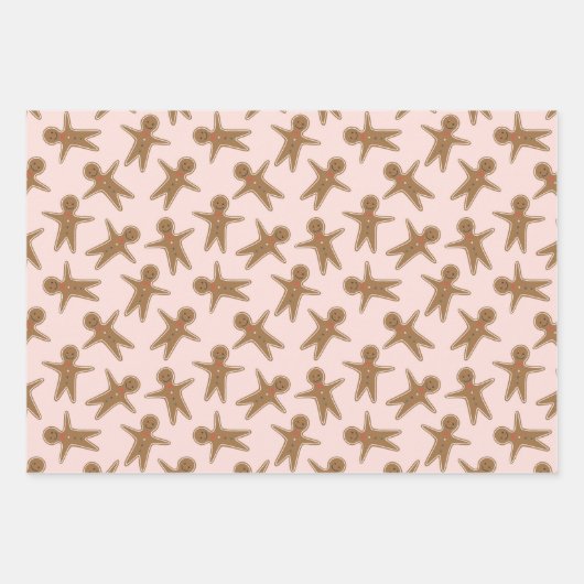 Niedliches Weihnachtsgebäck & Ziermuster Geschenkpapier Set (Vorderseite)