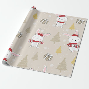 Niedliches Weihnachtsgebälk Geschenkpapier