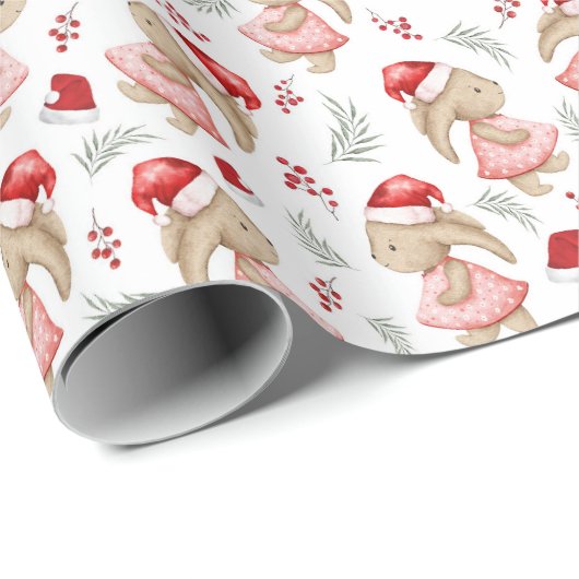 Niedliches Weihnachtsgebirge mit Weihnachtsmannmüt Geschenkpapier (Rolleneckpunkt)