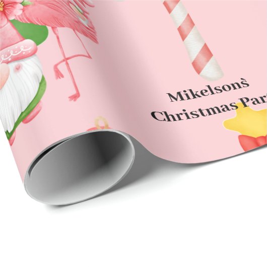 Niedliches Weihnachtsgebirge Rosa und Grün Tropisc Geschenkpapier (Rolleneckpunkt)