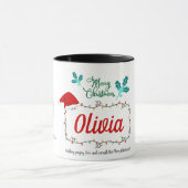 Niedliches Weihnachtsgeschenk 2 Fotos Name Tasse (Zentrum)