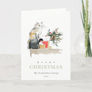 Niedliches Weihnachtsgeschenk Cat Corporate Logo Feiertagskarte