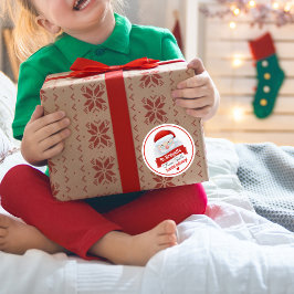 Niedliches Weihnachtsgeschenk des Weihnachtsmanns Runder Aufkleber