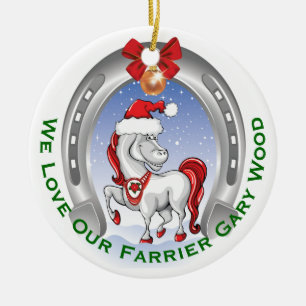 Niedliches Weihnachtsgeschenk für Farrier Keramikornament