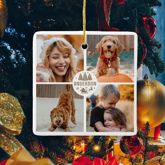 Niedliches Weihnachtsgeschenk für Fotos Keramikornament