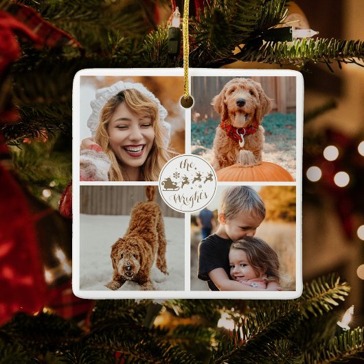 Niedliches Weihnachtsgeschenk für Fotos Keramikornament
