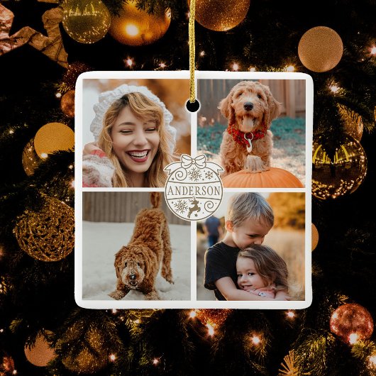 Niedliches Weihnachtsgeschenk für Fotos Keramikornament