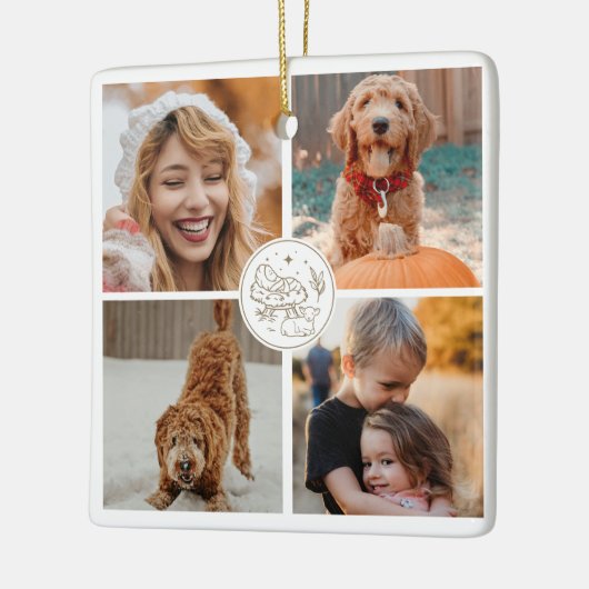 Niedliches Weihnachtsgeschenk für Fotos Keramikornament (Links)