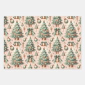 Niedliches Weihnachtsgeschenk für Grüne Bäume Geschenkpapier Set (Vorderseite 2)