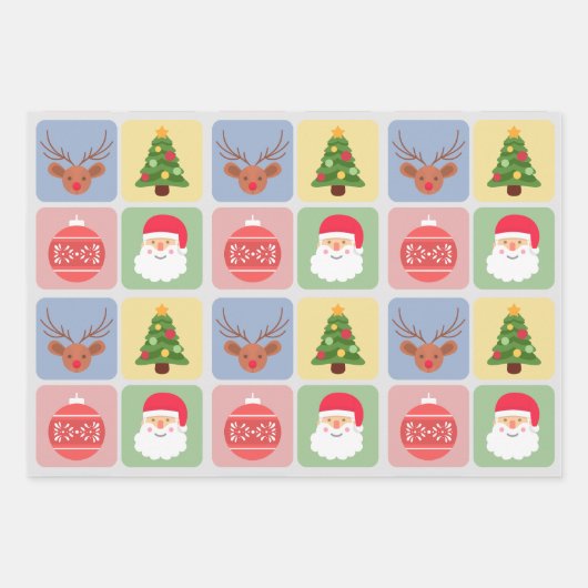 Niedliches Weihnachtsgeschenk Geschenkpapier Set (Vorderseite)