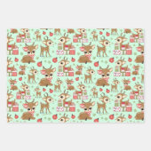 Niedliches Weihnachtsgeschenk Rentier Geschenkpapier Set (Vorderseite 3)
