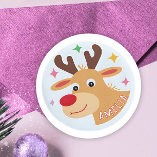Niedliches Weihnachtsgeschenk von Reindeer Kid Runder Aufkleber