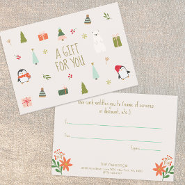 Niedliches Weihnachtsgeschenkzertifikat