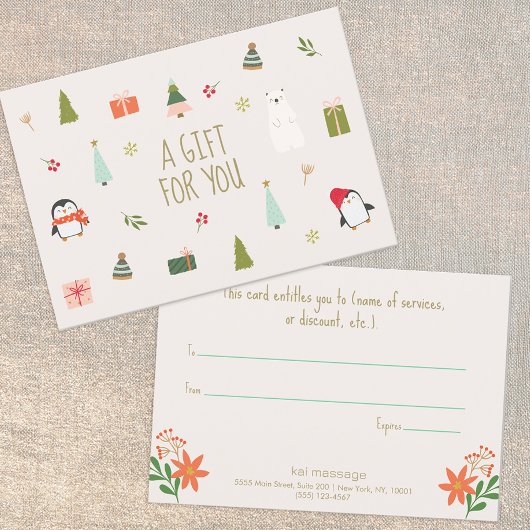 Niedliches Weihnachtsgeschenkzertifikat