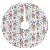 Niedliches Weihnachtsgeschirr aus Polyester Tree S Polyester Weihnachtsbaumdecke (Vorderseite)