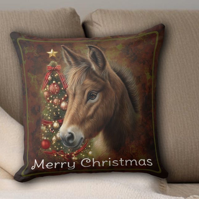 Niedliches Weihnachtsgeschmack Kissen (Cute Christmas Mule Holiday Decor Custom Throw Pillow)