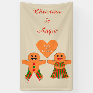 Niedliches Weihnachtsgingerbrot Couple Custom Banner