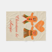 Niedliches Weihnachtsgingerbrot Couple Custom Fleecedecke (Vorderseite (Horizontal))
