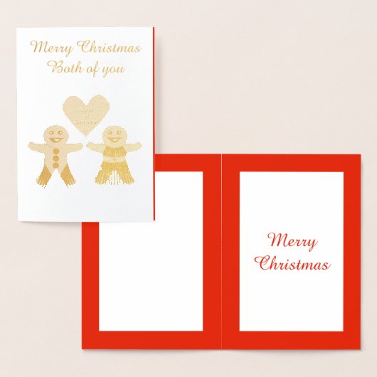 Niedliches Weihnachtsgingerbrot Couple Custom Folienkarte (Anzeige)