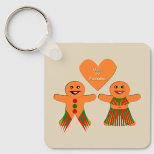 Niedliches Weihnachtsgingerbrot Couple Custom Schlüsselanhänger