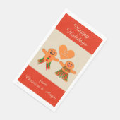 Niedliches Weihnachtsgingerbrot Couple Custom Serviette (Ecke)