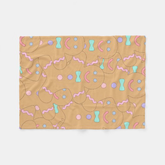 Niedliches Weihnachtsgingerbrot Menschenmuster Fleecedecke (Vorderseite (Horizontal))