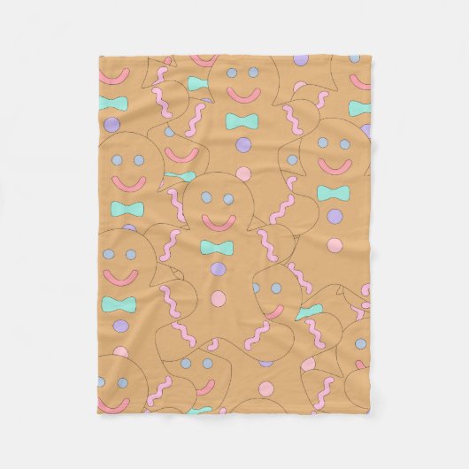 Niedliches Weihnachtsgingerbrot Menschenmuster Fleecedecke (Vorderseite)