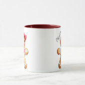 Niedliches Weihnachtsgingerbrot Monogram Tasse (Zentrum)