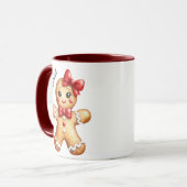 Niedliches Weihnachtsgingerbrot Monogram Tasse (Vorderseite Links)