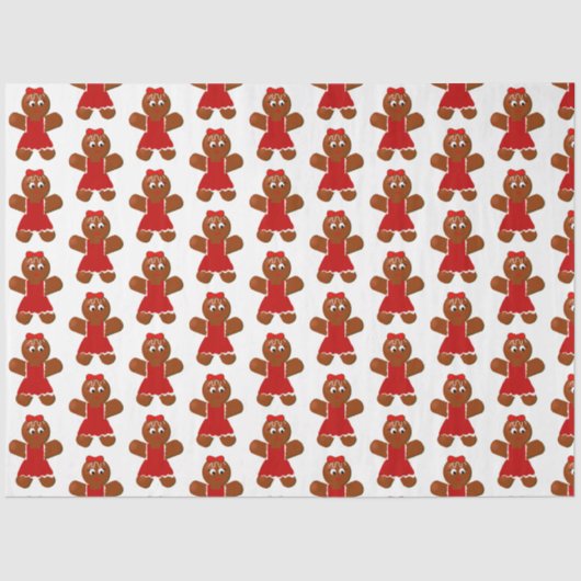 Niedliches Weihnachtsgingerbrot Seidenpapier (Vorderseite)