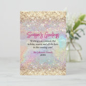 Niedliches Weihnachtsgold Neujahr Gruß Karte (Stehend Vorderseite)