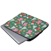 Niedliches Weihnachtsgrün Laptopschutzhülle (Vorne Knopf)
