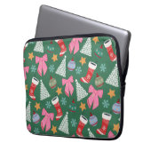 Niedliches Weihnachtsgrün Laptopschutzhülle (Vorderseite Links)
