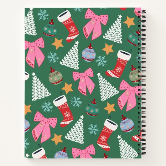 Niedliches Weihnachtsgrün Notizblock (Rückseite)