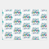 Niedliches Weihnachtsgrün-Set 3 Geschenkpapier Set (Vorderseite 3)